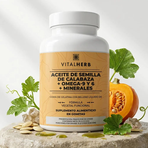 ACEITE DE SEMILLA DE CALABAZA + OMEGA 6 Y 9 + MINERALES — PROMO ESPECIAL [67% DE DESCUENTO]